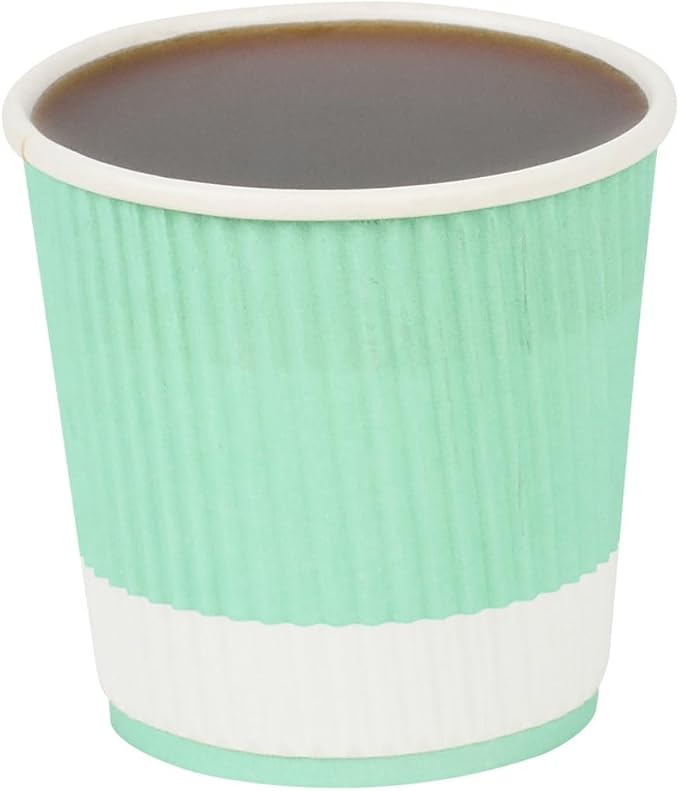Restaurantware Ripple Wall Coffee Cups 500 Count 4 Ounce Insulated Light Green by Restaurantware