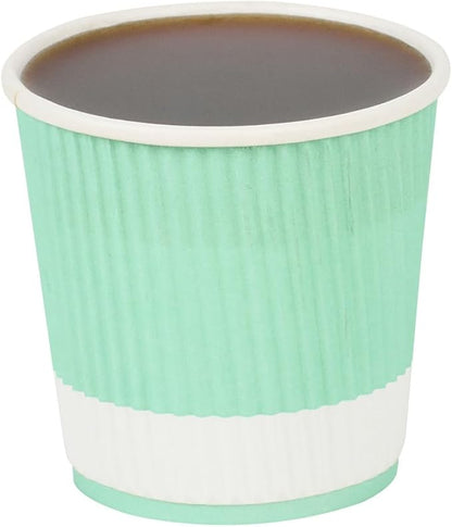 Restaurantware Ripple Wall Coffee Cups 500 Count 4 Ounce Insulated Light Green by Restaurantware