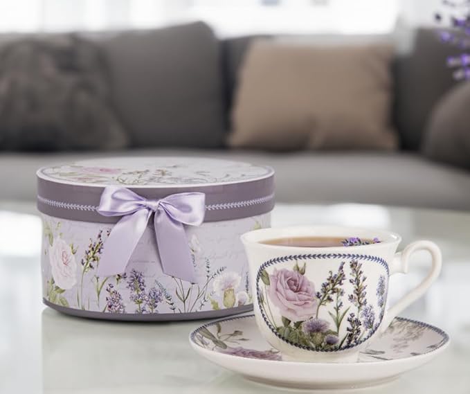 STP GOODS Bone China Tea/Coffee Cup and Saucer in Gift Box Fine Bone China - Image 2