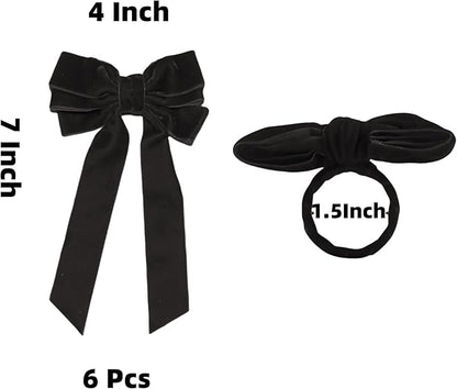 Bow Napkin Rings Set of 12 Luxury Soft Black Velvet Napkin Holders, Elegant Bow Design for Christmas Holiday Dinner Wedding Party Table Decor