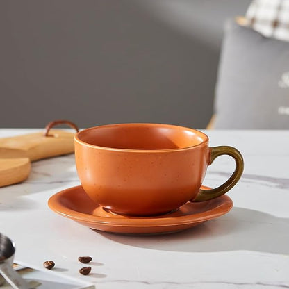 Coffeezone Vintage Design 12 oz Ceramic Latte Art Cappuccino Barista Cup - Image 2
