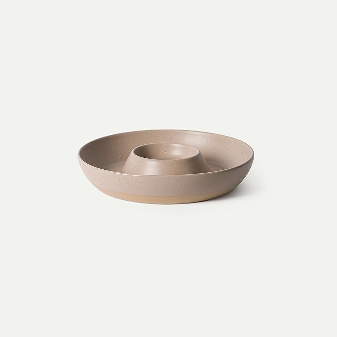 MORA Ceramic Chips and Dip Serving Tray: Large Divided Party Bowl Set by MORA