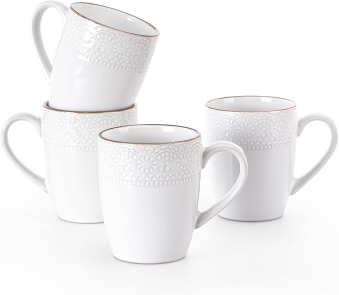 famiware Eden Coffee Mugs Sets of 4, 12 oz Ceramic Stoneware Mug Cup Set | by Famiware