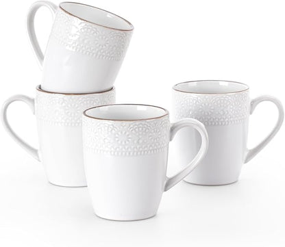 famiware Eden Coffee Mugs Sets of 4, 12 oz Ceramic Stoneware Mug Cup Set | by Famiware