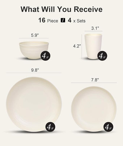 Quatish 16 Piece Plates and Bowls Sets - Image 2