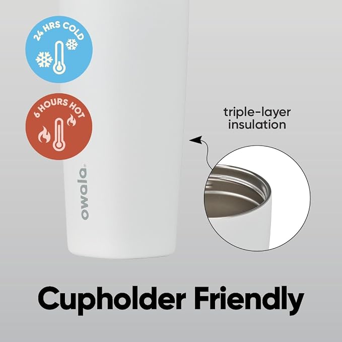 Owala SmoothSip Slider Insulated Stainless Steel Coffee Tumbler, Reusable Iced - Image 3