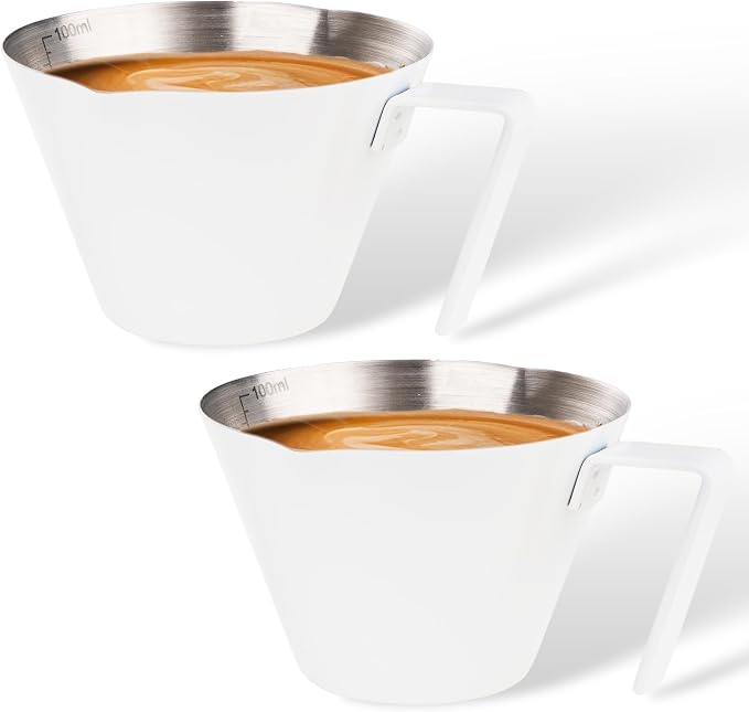 YARRAMATE Stainless Steel Espresso Shot Cup, 3.4oz | Heat Insulated Grip by YARRAMATE