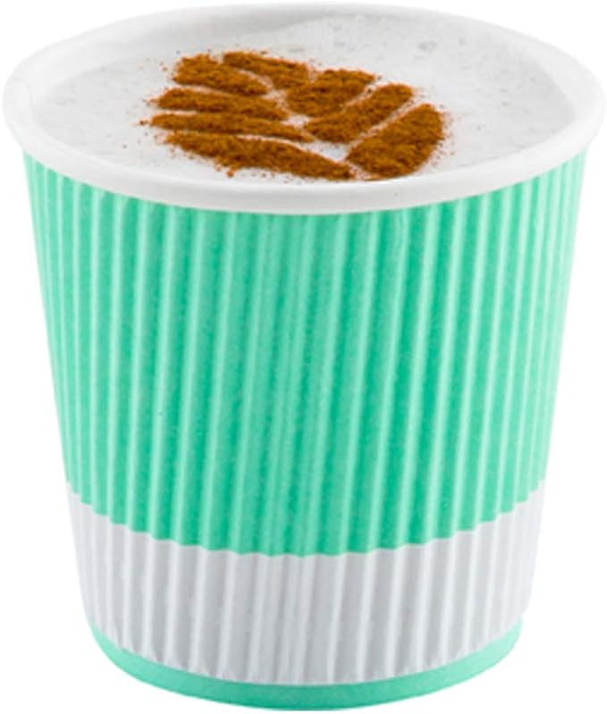 Restaurantware Ripple Wall Coffee Cups 500 Count 4 Ounce Insulated Light Green - Image 7