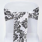 Efavormart 5 Pack | Black/White Taffeta Damask Flocking Chair Tie Bow Sashes by efavormart