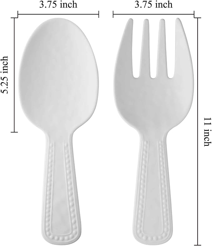 UP Pebble Melamine Salad Servers, Serving Utensil Set, Includes Serving Fork - Image 2