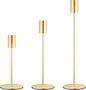 French Gold Candlestick Holders Set of 3, Decor Taper Candle Holder for Wedding, Dinning, Party,Fits 3/4 Inch Thick Candle