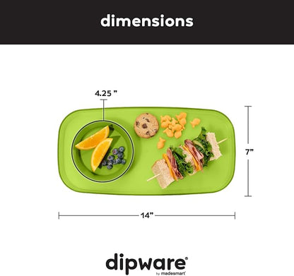 madesmart dipware Small Serving Plate, Stackable & Removable Dip Bowl for Salsa, Queso, Salad, Olives, Dishwasher & Microwave Safe, Multipurpose Plate & Bowl, Lime