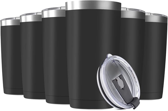 6 Pack 20oz Tumbler Vacuum Insulated Travel Mug by Deitybless