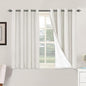 H.VERSAILTEX Primitive Linen Curtains 100% Blackout Curtain Drapes Burlap Fabric Curtains with White Thermal Insulated Liner, Grommet Top Drapes Living Room/Bedroom (2 Panels, 52 x 45 Inch, Ivory)