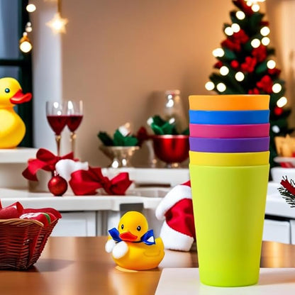 Set of 8, Mini Plastic Cups, Reusable Open Cups in 8 Colors, Stackable Water - Image 7
