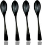 JASHII 18/10 Stainless Steel 4 Piece Mirror Polished Black Dessert Spoon Salad by JASHII