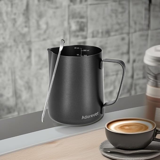 Milk Frothing Pitcher 600ml/20oz Steaming Pitchers Stainless Steel Milk Coffee - Image 5