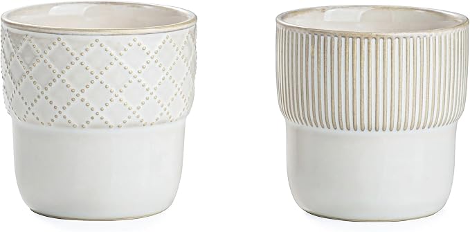 Espresso Cups Set of 2, 4oz Espresso Shot Cups, Mini Coffee Mugs Farmhouse Decor by MIKIGEY