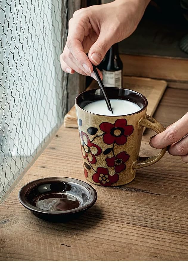 Coffee Mugs 12 oz with Spoon and Lid, Novelty Ceramic Coffee Cups - Image 9