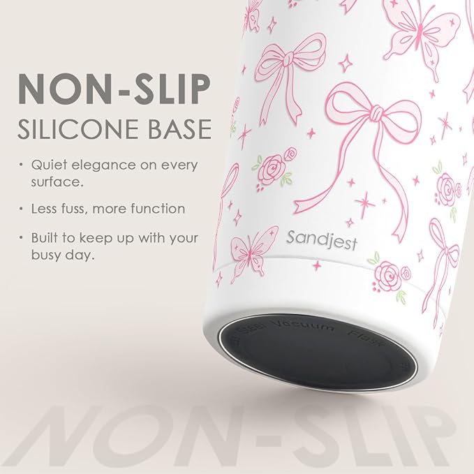 SANDJEST Bow Tumbler 20oz, Stainless Steel Travel Cup - Image 4
