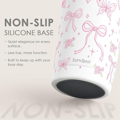 SANDJEST Bow Tumbler 20oz, Stainless Steel Travel Cup - Image 4