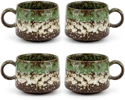 Japanese Tea Cups Set of 4pcs, 7oz Elegant Ceramic Matcha Cups by Unknown