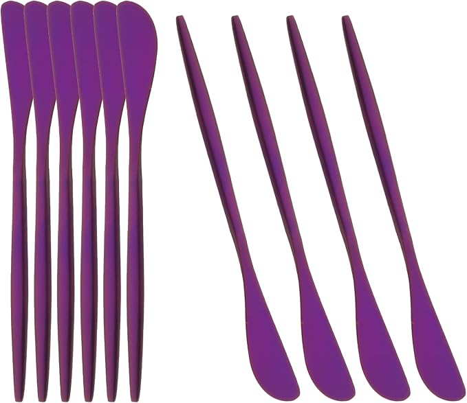10 Pcs Purple Cheese Spreader Knife, Stainless Steel Butter Spreader, Use by Uniturcky