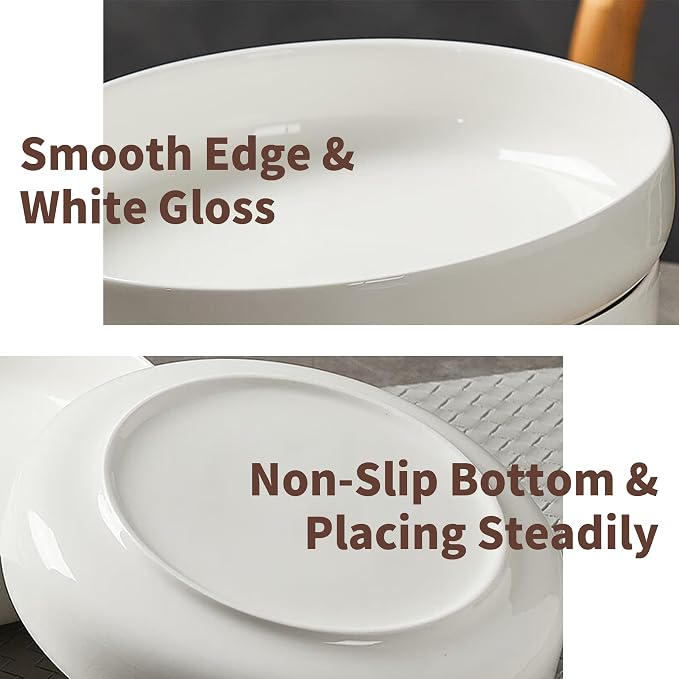 8" Ceramic Pasta Bowls Set of 4, - Image 4