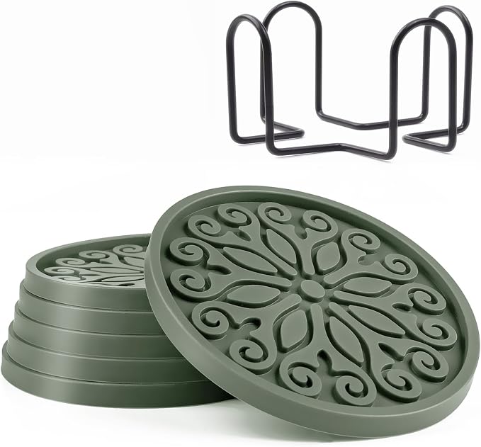 Coasters for Drinks, Resistant Reusable Silicone Coasters by Unknown