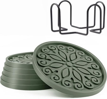 Coasters for Drinks, Resistant Reusable Silicone Coasters by Unknown