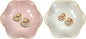uxcell 2Pcs Ceramics Jewelry Plate, Lotus Leaf Shape Key Holder Bowl for Entryway Table Decor Small Ring Tray Dish Gift for Women Girlfriend, Pink/White