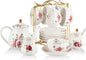 Porcelain Tea Sets British Royal Series, 8 OZ Cups & Saucer Service by Sweejarco1949