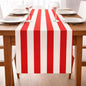 Folkulture Fall Table Runner 72 Inches Long | White & Red Vertical Striped | by FOLKULTURE