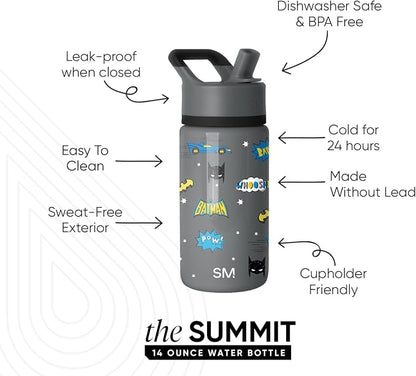 Simple Modern Batman Kids Water Bottle & Toddler Cup | 14oz | Insulated - Image 3