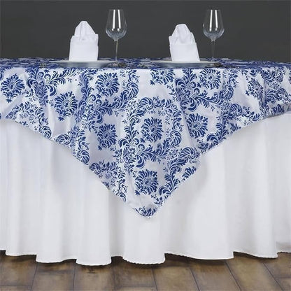 Efavormart 5pcs Royal Damask Flocking Square Tablecloth Overlay 60"x60" Square - Image 8