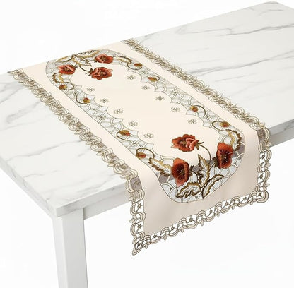 Arzoe Vintage European Flower Lace Table Runner Elegant Runners Cabinet Dining by Arzoe