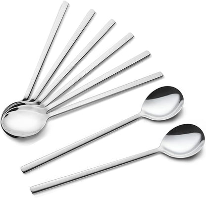 IQCWOOD Spoons, 8.5 Inch Stainless Steel Soup Spoons | Korean Soup Spoons by IQCWOOD