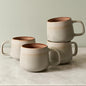 Ava Nord Small Stoneware Ceramic Coffee Mugs Set of 4 | 6 oz | Sage Ash | by AvaNord