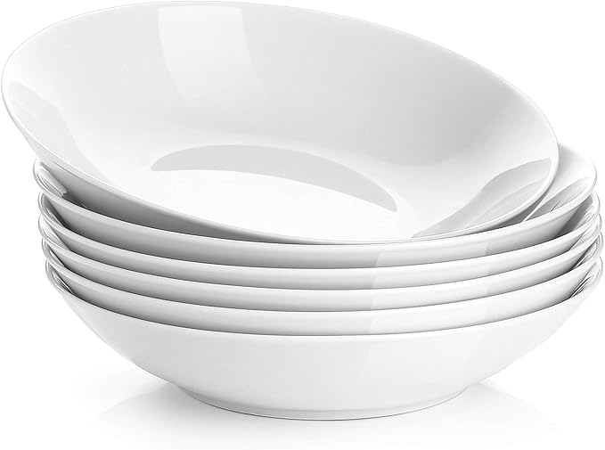 Y YHY 8" Pasta Bowls Set for 6, Porcelain 22oz Salad Bowls Set for Serving Soup by YYHY