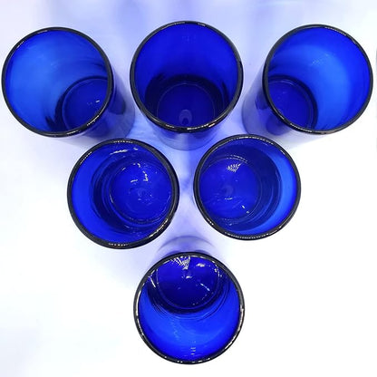 Solid Cobalt Blue 14 oz Drinking Glasses, Recycled Glass, Toxin-Free - Image 5
