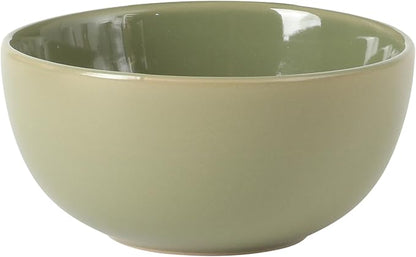 Gibson Home Rockaway 12 Piece Plates and Bowls Matte Outside/Shiny Inside Glaze Service for 4 Dinnerware Set - Green - Dishwasher and Microwave Safe