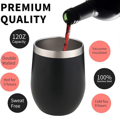 12oz/4 Pack Wine Tumbler Glasses - Image 3