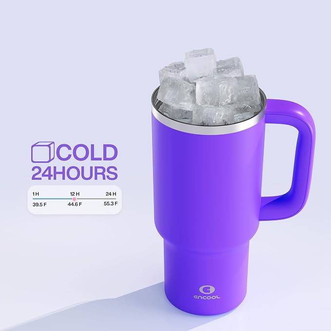 32 oz Tumbler with Handle and Straw: Stainless Steel Insulated Tumbler Keeps - Image 6