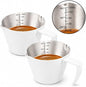 2Pc Espresso Measuring Cups, Double Spouts Stainless Steel by Hofoby