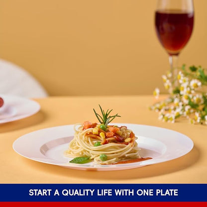 JOLLY CHEF 100 Pieces White Plastic Plates-10 Inch Elegant Disposable Plastic Plate, Disposable White for Weddings,Parties,Christmas,Birthdays and Events