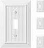 Beadboard Outlet Covers Wall Plates, Bamboo Fiber Light Switch Covers, Natural Material Electric Receptacle Decorative Switch Plate Outlet Cover (Pure White, 1 Gang Toggle 4 Pack)