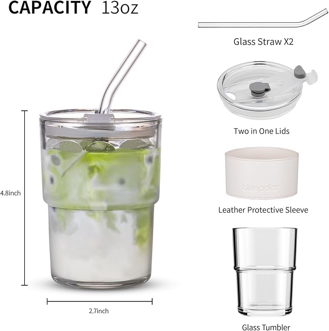 BLUEPOLAR 13 oz Tumbler Water Glass, Water Bottle - Image 3