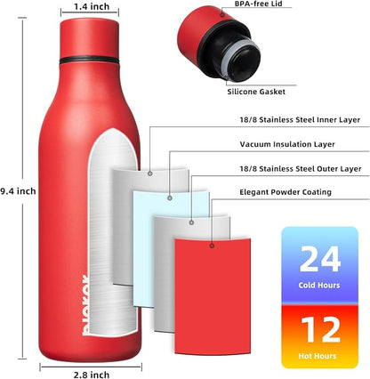 BJPKPK 18oz Insulated Water Bottle, Stainless Steel Bottle - Image 3