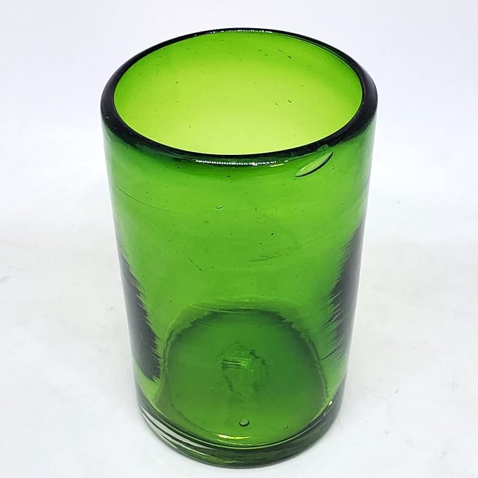 Solid Emerald Green 14 oz Drinking Glasses, Recycled Glass, Toxin-Free - Image 4