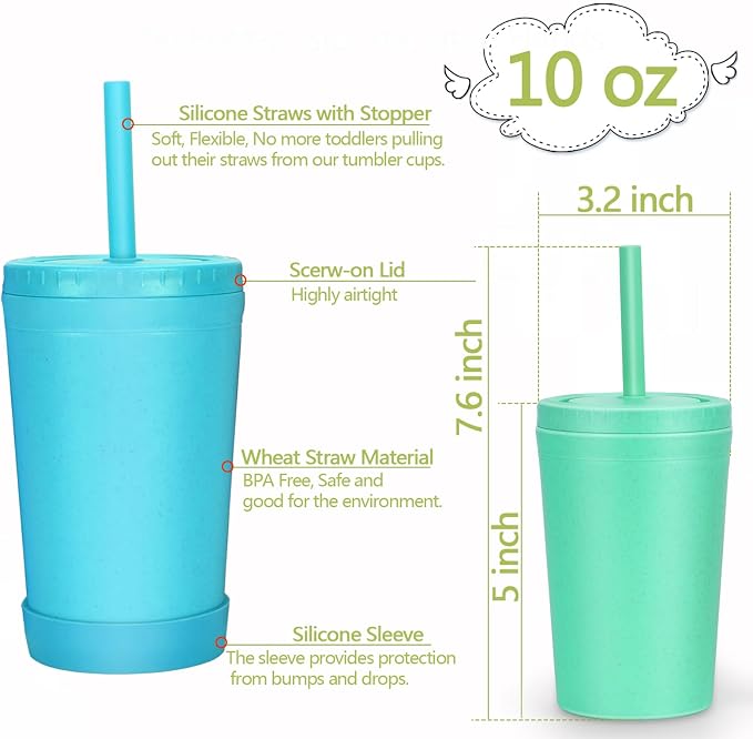 Homestockplus 10 Oz Wheat Straw Reusable Cups - Image 2